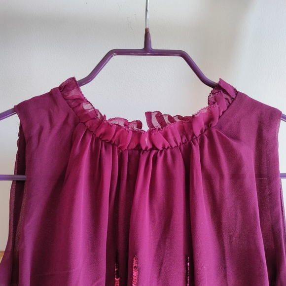 Sequin Flowy Magenta Top - Picture 5 of 16